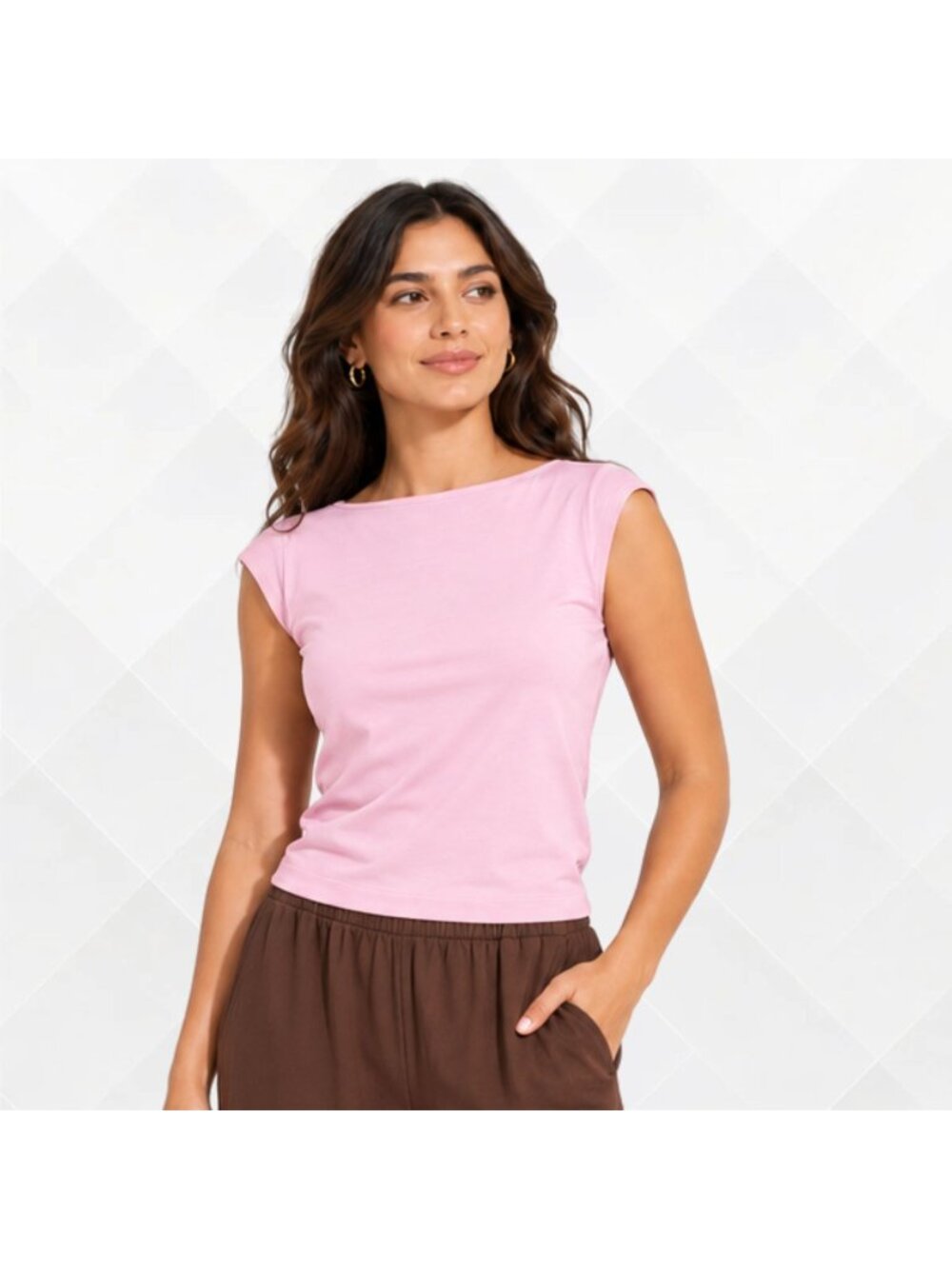 Wild Fable Seamless Boat Neck Crop Tank Top • pink • Size M • NWT